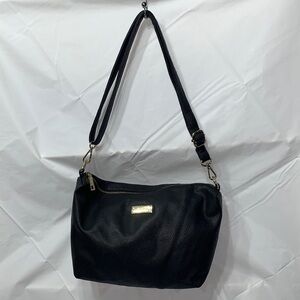 BCBG Paris Black Pebbled Faux Leather Shoulder bag